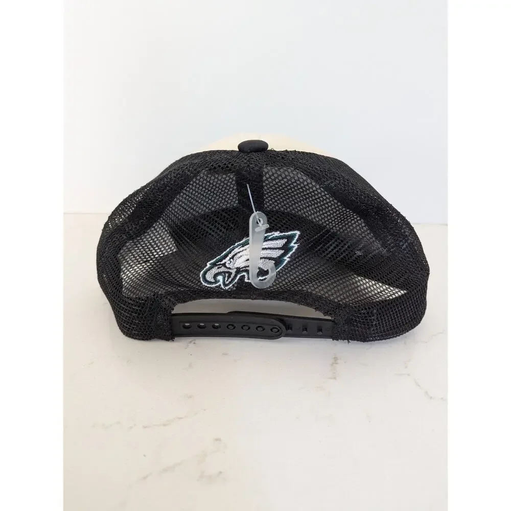 Youth Philadelphia Eagles White Black Modern Fan Trucker Adjustable Hat